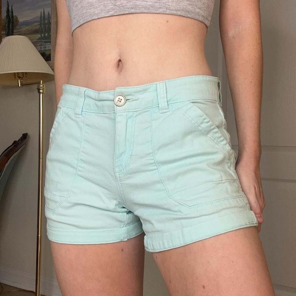 Supplies Mint Green Low Rise Utility Shorts